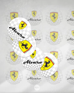 Bolsa golosinera banderin circulos imprimible auto carrera formula 1 ferrari tukit - TuKit