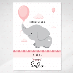 Kit imprimible elefante bebe gris rosa candy bar tukit on internet