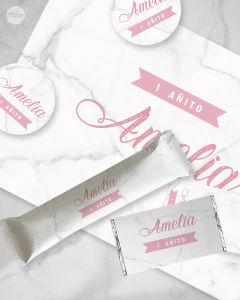 Kit imprimible textura marmol texto rosa tukit - tienda online