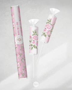 Kit imprimible flor flores fuxias candy bar tukit - comprar online