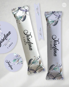 Kit imprimible boho lila acuarela tukit