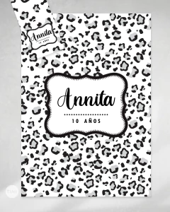 Kit imprimible textura animal print gris negro tukit - tienda online