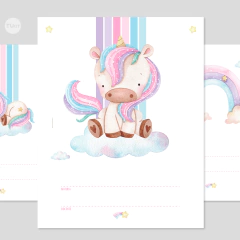 Caratulas escolares imprimibles unicornio acuarela tukit - (copia) - online store