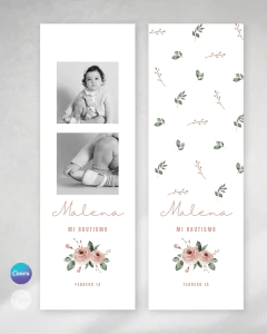 Marca página flores rosas con foto, imprimibles bookmarks tukit - comprar online