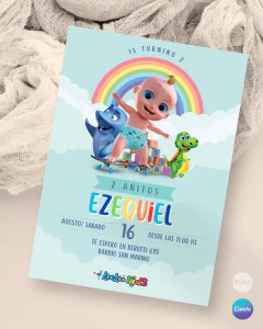 Invitacion loolookids texto editable canva tukit en internet