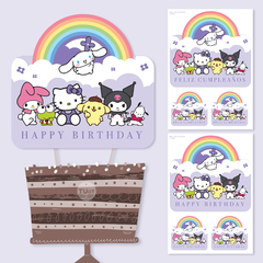 Kit imprimible kitty kawaii y sus amigos lila violeta tukit - TuKit