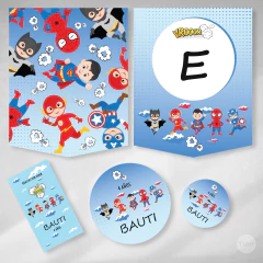 Imagen de Kit imprimible superheroes baby tukit