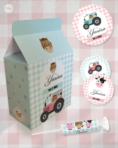 Kit imprimible animalitos de la granja colores pasteles candy bar tukit - buy online