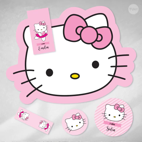 Kit imprimible hello kitty bailarina cumpleaños candy bar