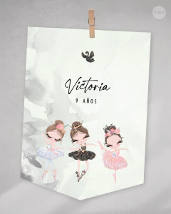 Kit imprimible bailarinas acuarela tukit