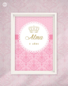 Kit imprimible coronita de reina rosa corona dorada crown tukit en internet