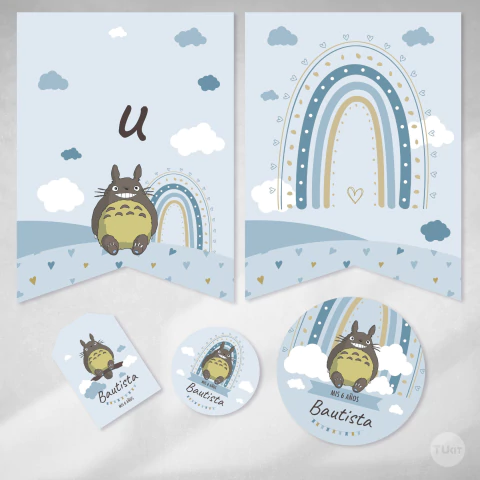 Kit imprimible mi vecino totoro celeste tukit