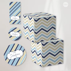 Kit imprimible rayas celeste beige tukit - tienda online