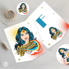 Kit imprimible mujer maravilla wonder woman tukit - tienda online