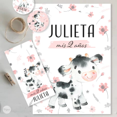 Kit imprimible cow vaca y flores tukit - loja online