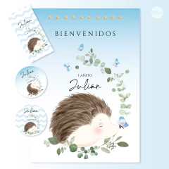 Kit imprimible erizo acuarela tukit