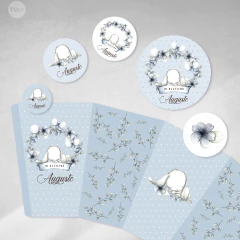 Kit imprimible conejo florcitas azules tukit - tienda online