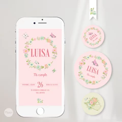 Kit imprimible flores de colores y mariposas tukit - tienda online