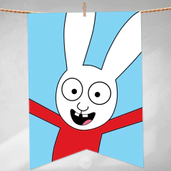 Pennant banner banderines simon el conejo abecedario tukit - tienda online