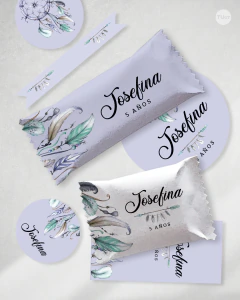Imagen de Kit imprimible boho lila acuarela tukit