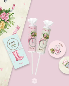 Imagen de Kit imprimible bicicleta flores jardin tukit