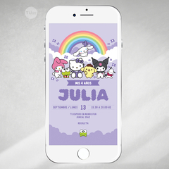 Kit imprimible kitty kawaii y sus amigos lila violeta tukit - tienda online