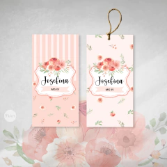 Image of Kit imprimible florcitas salmon candy bar tukit
