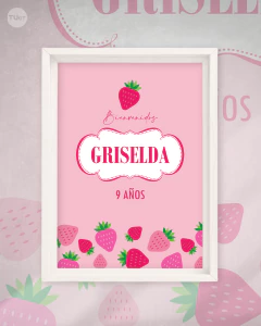 Imagen de Kit imprimible frutillitas frutillas strawberry candy bar tukit