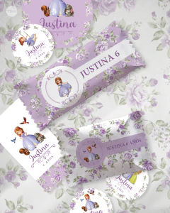 Kit imprimible princesita sofia candy bar cumpleaños - comprar online