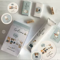 Kit imprimible animales del bosque acuarela tukit