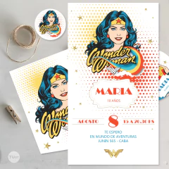 Imagen de Kit imprimible mujer maravilla wonder woman tukit