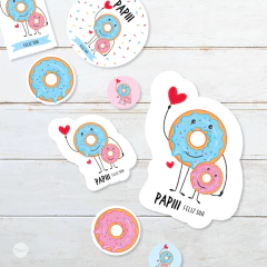 Imagen de Kit imprimible decoracion dia del padre donas donuts tukit