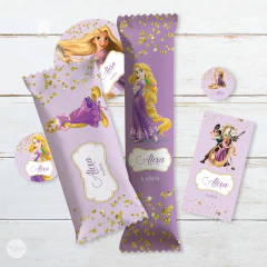 Image of Kit imprimible rapunzel princesas candy bar edit pdf tukit