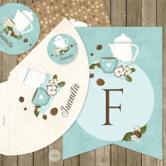 Imagen de Kit imprimible coffee time cafe tukit