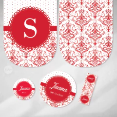 Imagen de Kit imprimible bulgaro trama rojo blanco tukit