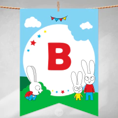 Pennant banner banderines simon el conejo abecedario tukit - TuKit