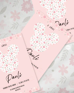 Kit imprimible silueta minnie flores rosas tukit - comprar online
