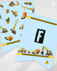 Kit imprimible construccion excavadoras tractor tukit