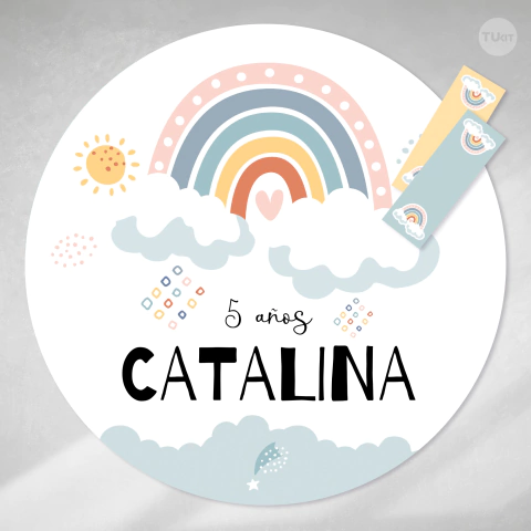 Kit imprimible rainbow arcoiris colores nordicos tukit