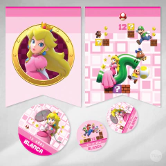 Imagen de Kit imprimible princesa peach candy bar tukit