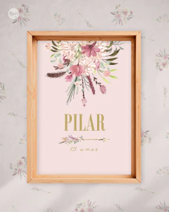 Imagen de Kit imprimible flores boho acuarela tukit