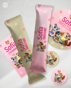 Imagen de Kit imprimible 44 gatos cats candy bar tukit