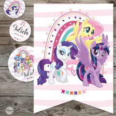 Kit imprimible my little pony pequeño pony rosa celeste lila tukit - comprar online