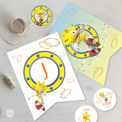 Kit imprimible sonic amarillo tukit