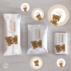Kit imprimible osito bebe candy bar tukit - buy online