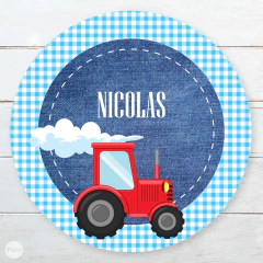 Kit imprimible animales de la granja jean textura celeste