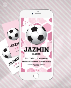 Kit imprimible futbol pelota rosa candy bar tukit - TuKit