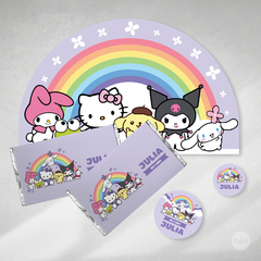 Kit imprimible kitty kawaii y sus amigos lila violeta tukit