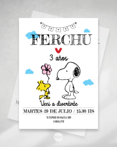 Kit imprimible snoopy fondo blanco tukit - comprar online