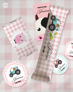 Kit imprimible animalitos de la granja colores pasteles candy bar tukit - online store
